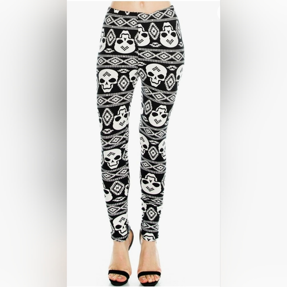 BUTTERY SMOOTH SKULL TRIBE One Sz [0-12]  LEGGINGS NWT
